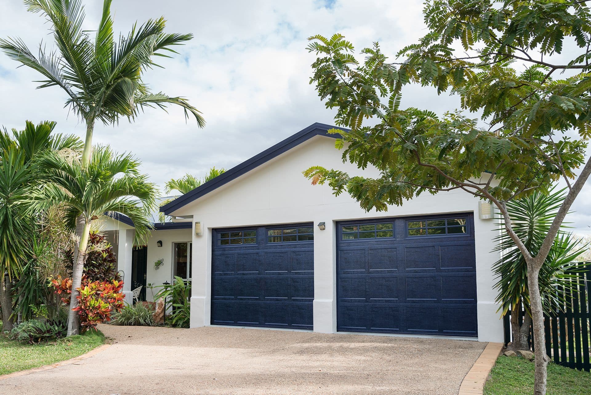 Garage Door with Trees