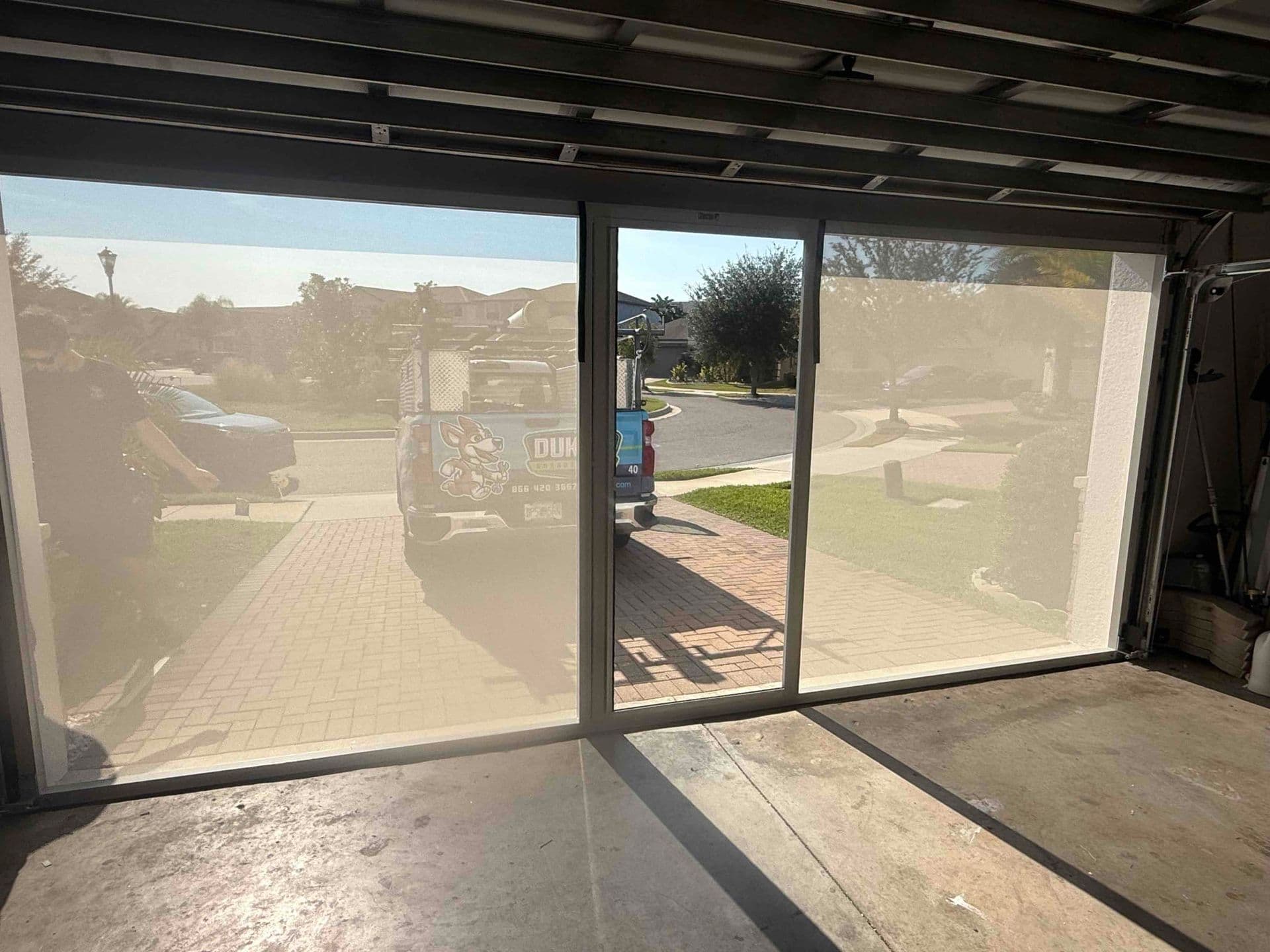 Inside View of Garage Screen from Garage Door in Florida
